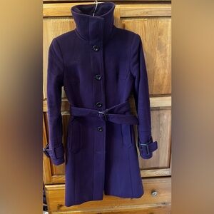 Jacob Long Wool Funnel Neck Coat.